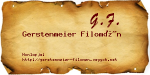 Gerstenmeier Filomén névjegykártya
